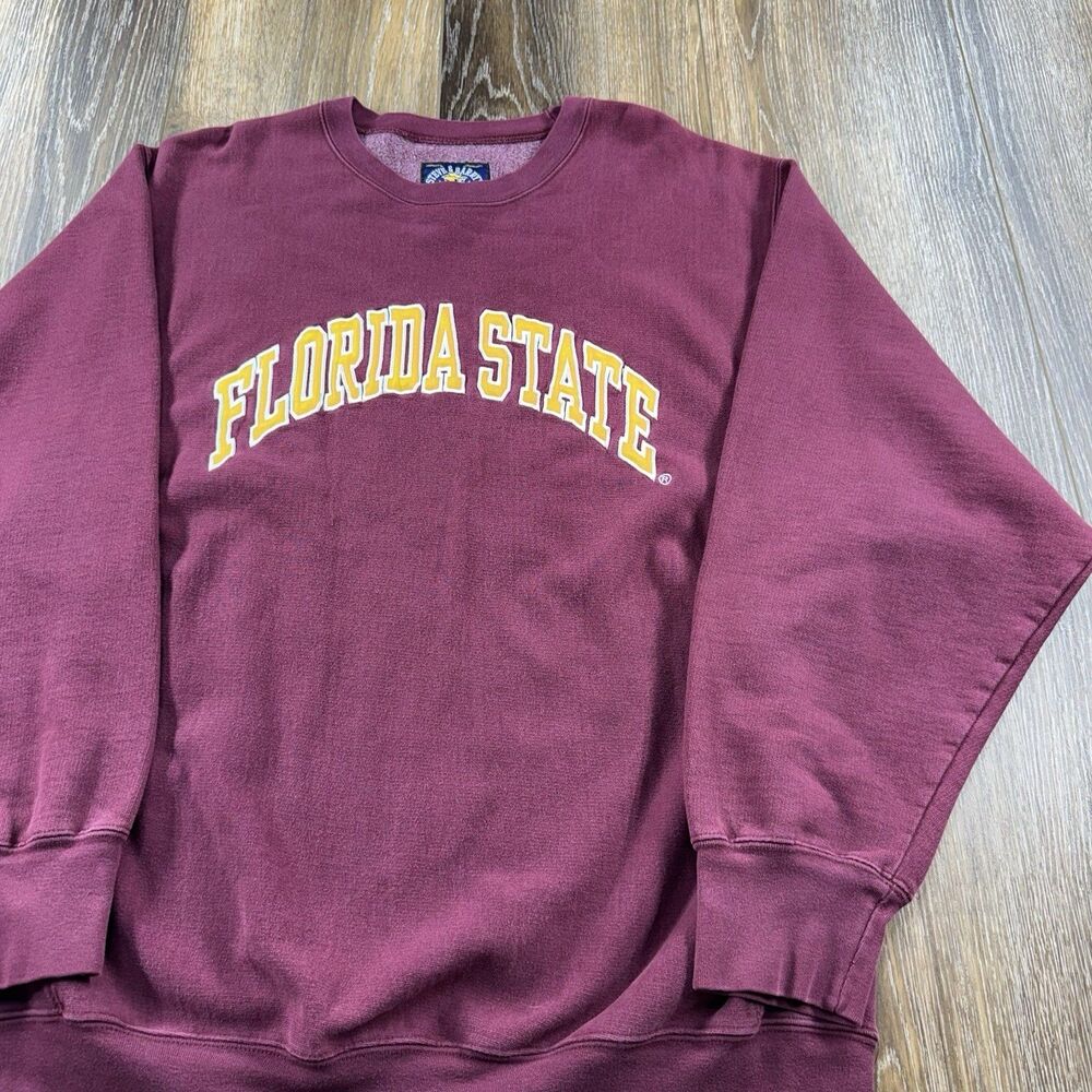 Vintage Florida State Seminoles Sweatshirt Mens XL Maroon Spellout THICK HEAVY